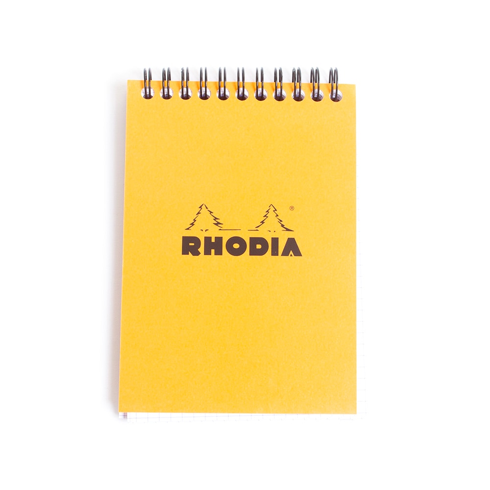 Orange, Memo & Notebooks, Art & School, 4"x6", Rhodia, Spiralbound, Graph, 710137
